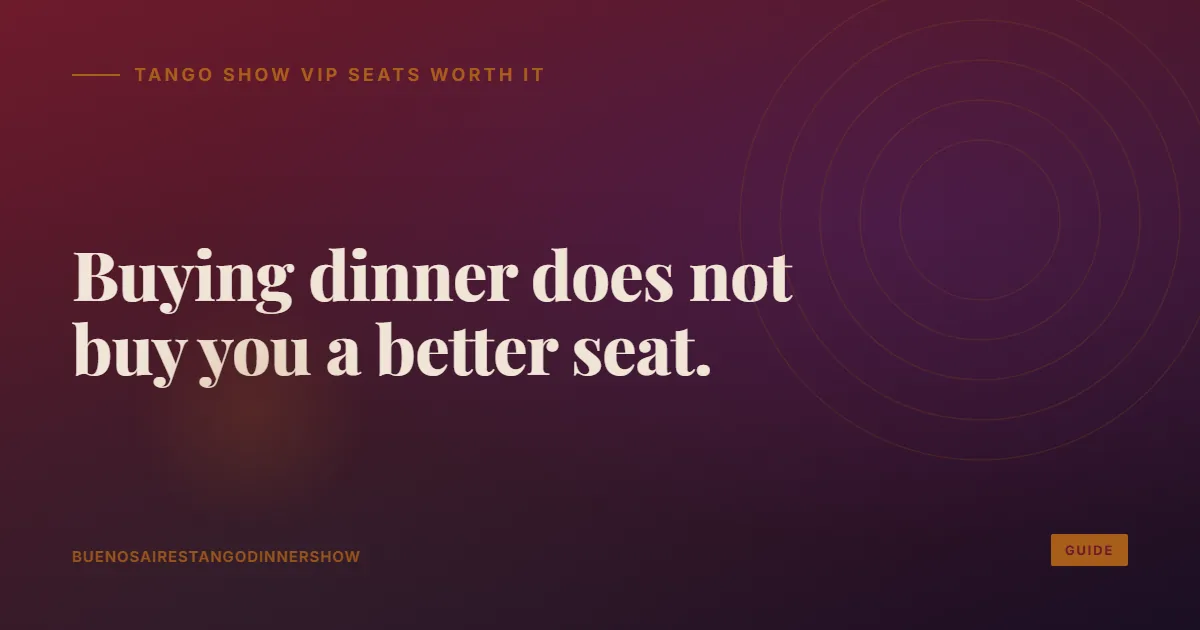 Seating tiers compared at a Buenos Aires tango dinner show venue